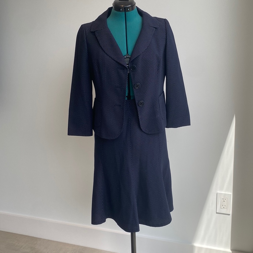 Navy Petite Skirt Suit, Size 8P by Jones New York Suits